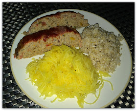 Body beast meatloaf, spaghetti squash, brown rice, clean eating stripped