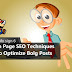 On Page SEO Techniques To Optimize Bolg Posts