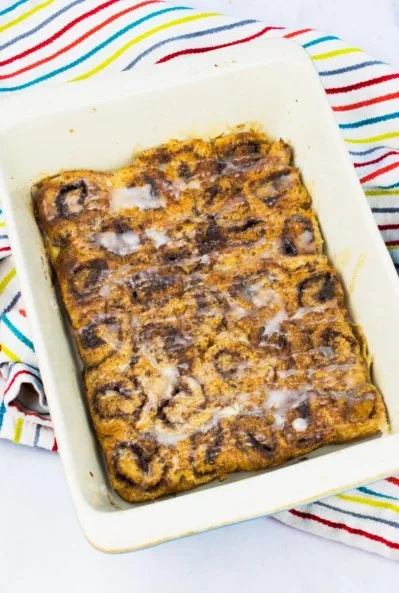 LOW SYN CINNAMON ROLL FRENCH TOAST BAKE