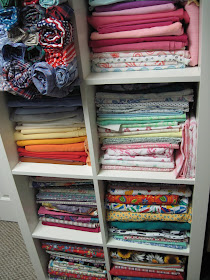 Fabric stash organization.