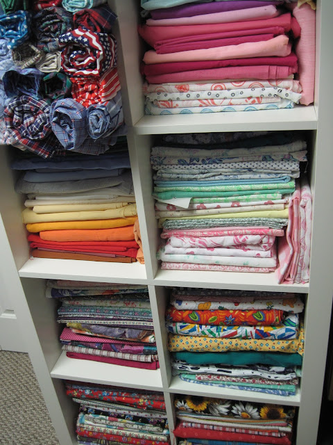 Fabric stash organization.