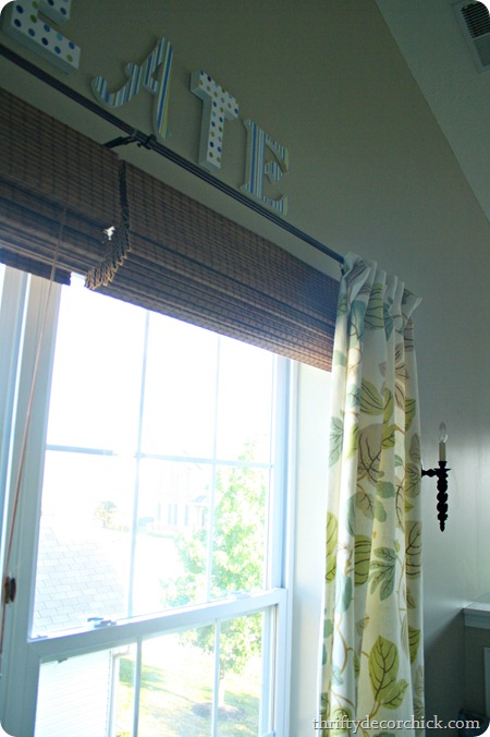 hanging roman shades above window