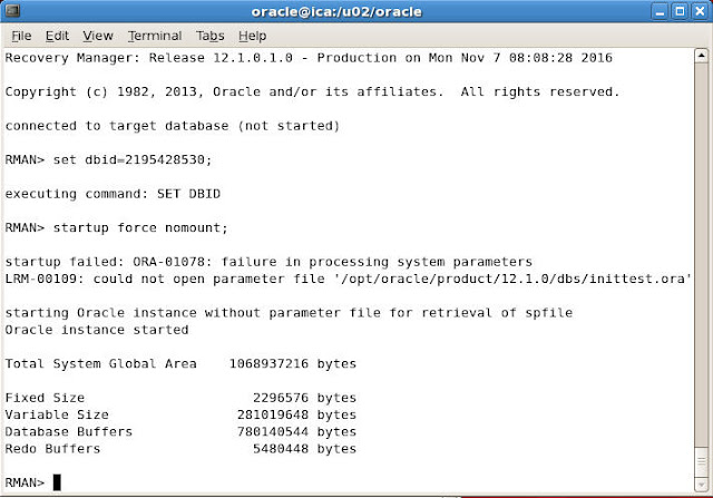 Performing Disaster Recovery using RMAN