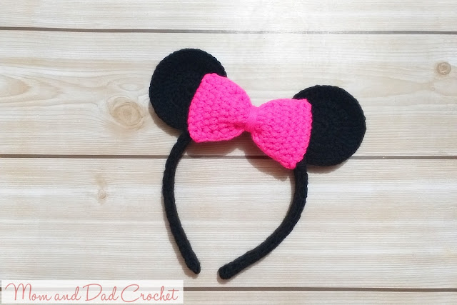 Mom & Dad Crochet, crochet headband, Minnie Mouse, crochet minnie mouse headband, 