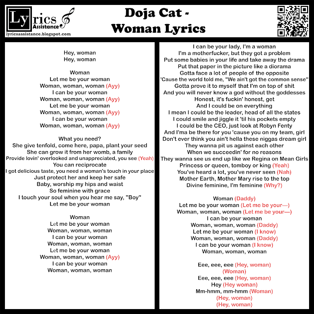 Doja Cat - Woman Lyrics | lyricsassistance.blogspot.com