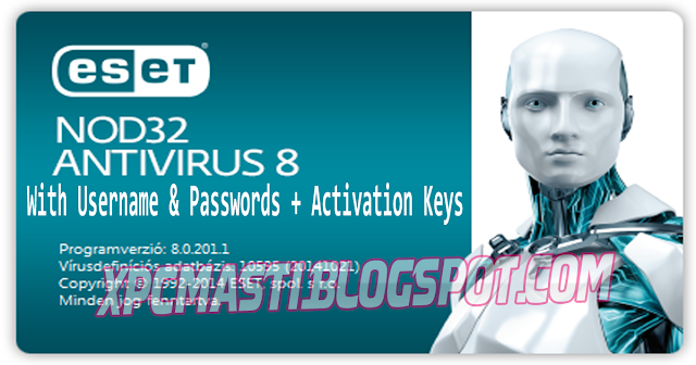 Download ESET Nod32 8 Username & Password With License + Activation Keys at XPCMasti.blogspot.com