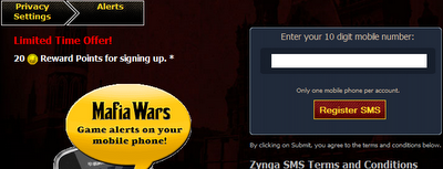 Mafia Wars SMS 20 Free Godfather Points