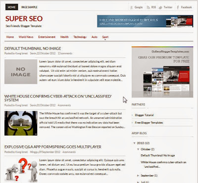 Super SEO Blogger Template ini