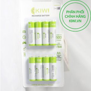 [ chuyendodientu00 ] Pin sạc Kiwi Ni-MH AA vỉ 8 viên 3200mAh Rechargeable