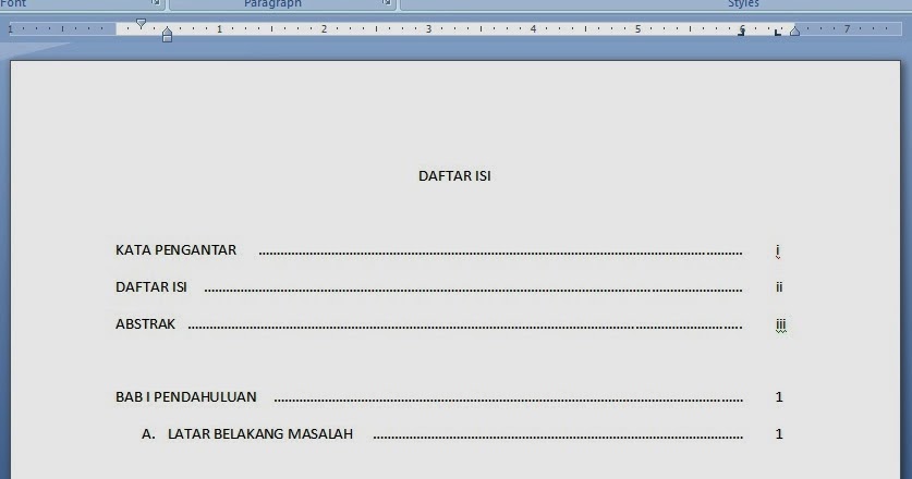 Contoh Daftar Isi Karya Ilmiah  kumpulan contoh daftar 