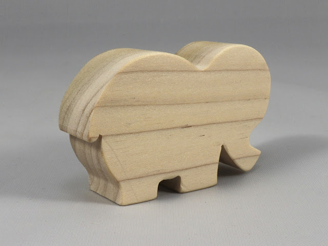Wood Toy Elephant Cutout, Handmade, Stackable, Unfinished, Unpainted, Ready to Paint, for Crafts or Toys