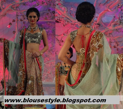 fashion week lehenga style saree