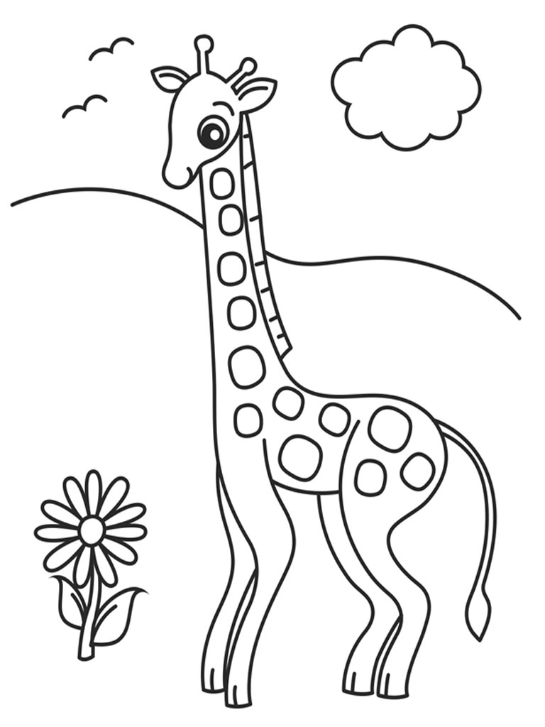 Giraffe Coloring Pages Realistic  Realistic Coloring Pages
