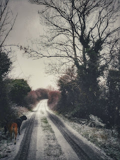 snowy winter seen from Connemara. Galway.Ireland