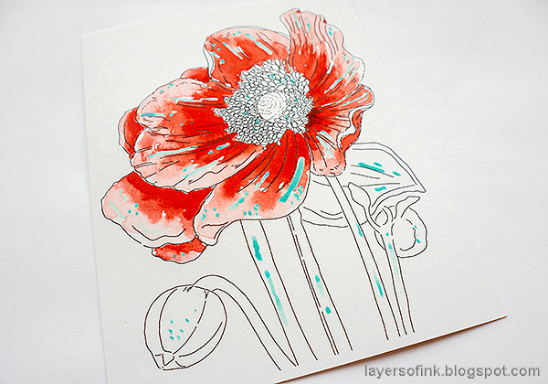 Layers of ink - Poppy Watercolor Tutorial by Anna-Karin Evaldsson. Paint with watercolors.