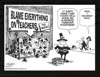 Funny Cartoon that basically states Blame Everything on Teachers