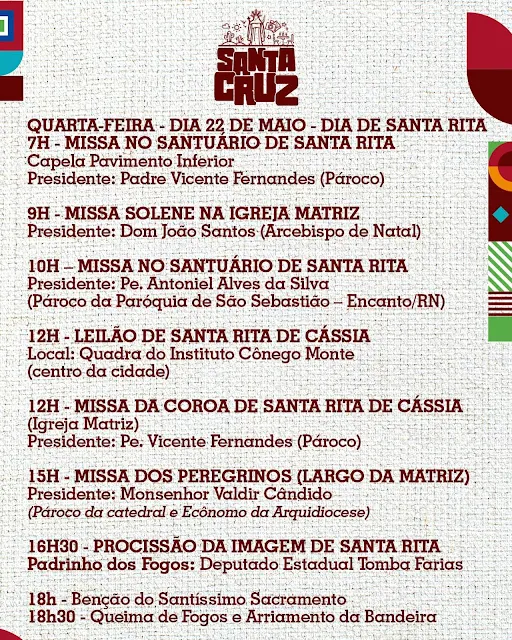 Santa Cruz de Santa Rita, Santa Cruz do Santuário!!! Chegamos ao mês festivo e cheio de significados para nossa cidade santuário! Em poucos dias, vamos viver mais uma grande festa de Santa Rita de Cássia, padroeira da cidade, a madrinha dos sertões! Venha viver a fé, venha visitar Santa Cruz! #santacruz #santacruzrn #trairi #rn #turismoreligioso #madrinhadossertões #fe #cidadesantuario #roteirodefé #santuariodetodos #santarita #santaritadecassia #santuariodesantaritadecassia #festadesantarita