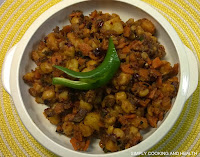 Spicy chickpea, potato and carrot stir-fry