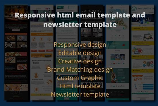 Design responsive HTML email template or newsletter template