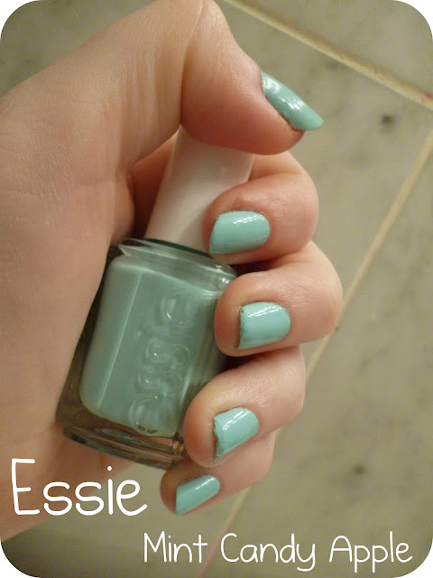  the beautiful swatches during the Nails Link Up of Essie's Mint Candy 