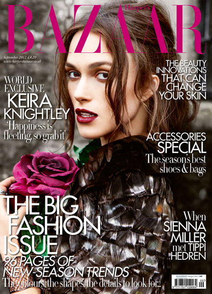 Keira Knightly Covers UK Harpers Bazaar, September 2012