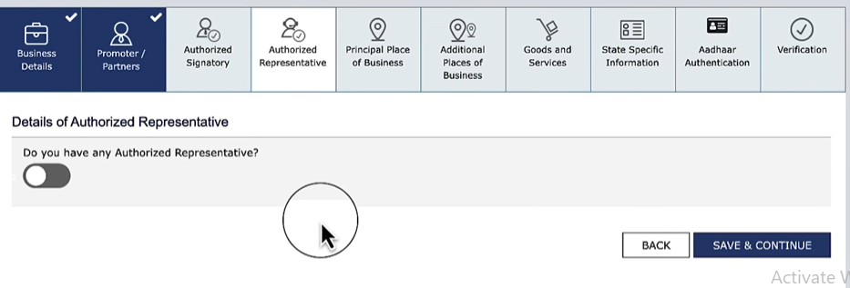 what is Authorized Representative in gst
