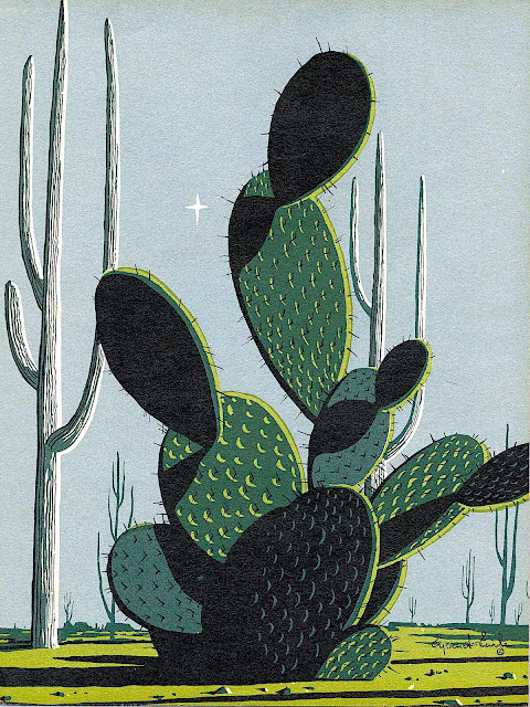 an Eyvind Earle desert cactus