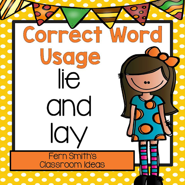  Fern Smith's Classroom Ideas Correct Word Usage Task Cards - Lie and Lay at TeacherspayTeachers.
