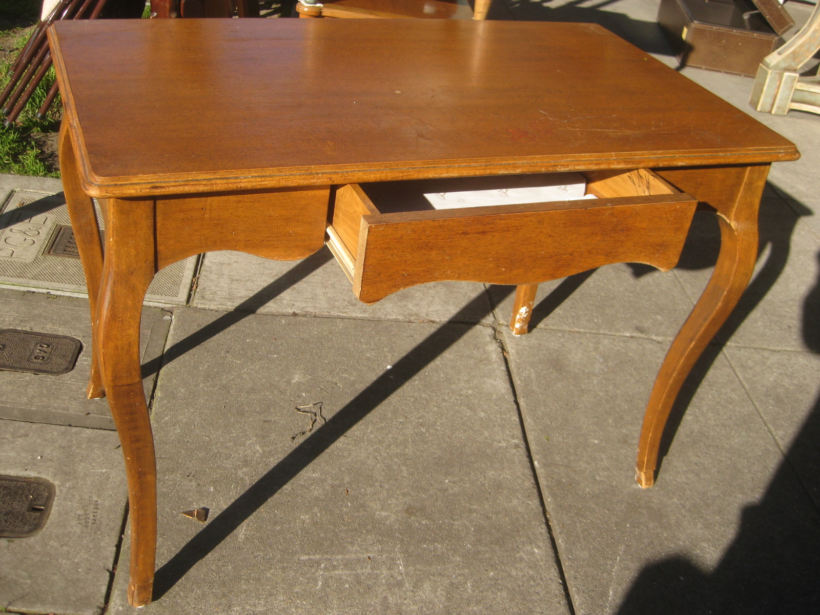 UHURU FURNITURE & COLLECTIBLES: SOLD - Desk with Cabriole Legs - $60