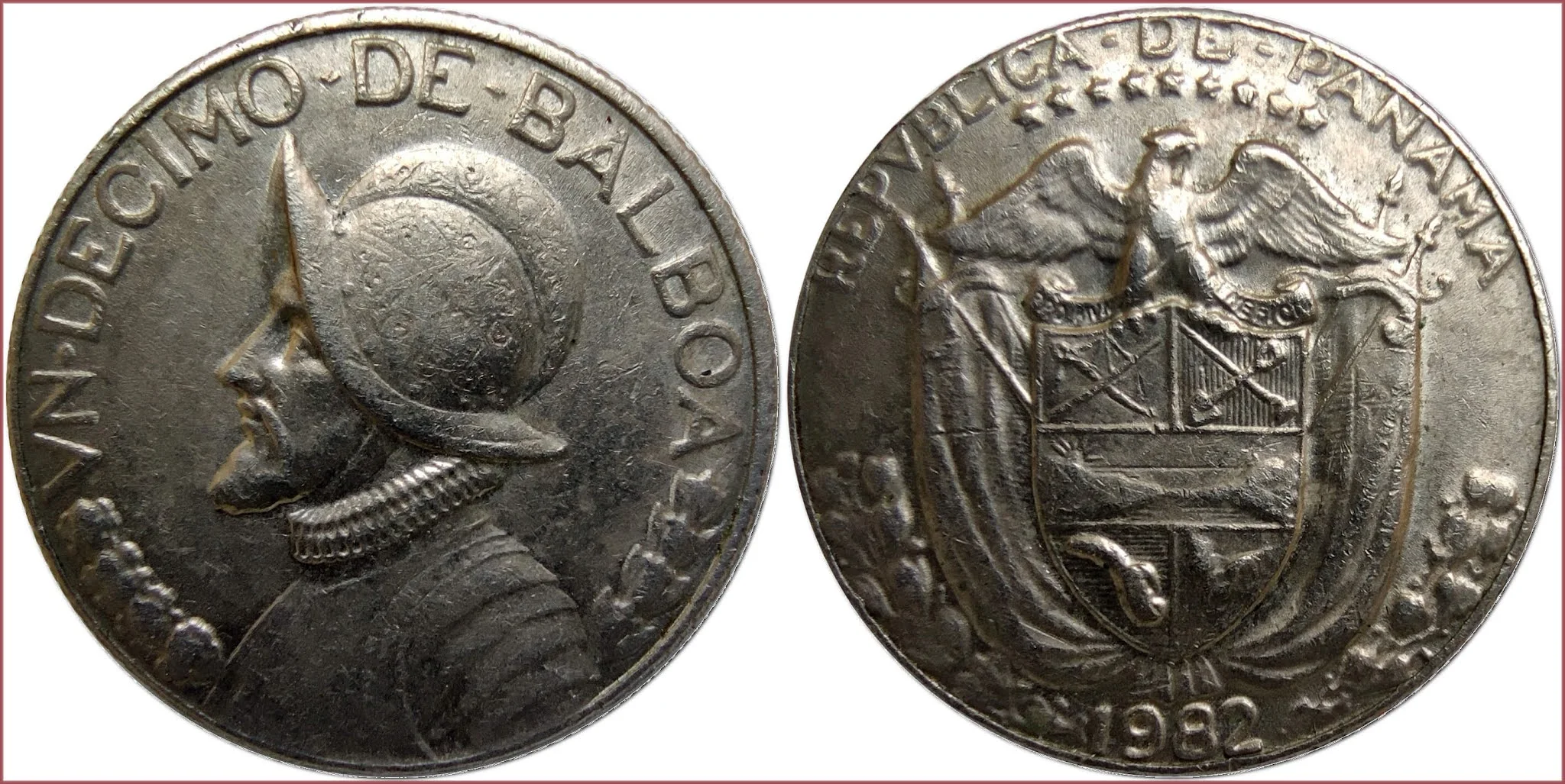 1/10 balboa (un decimo de balboa), 1982: Republic of Panama