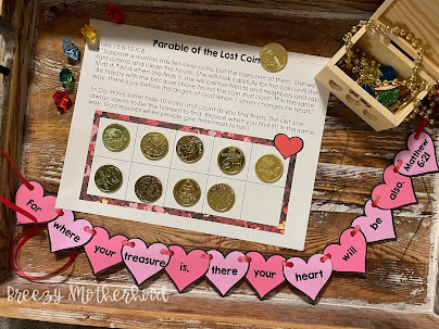 parable of the lost coin activities for preschoolers and kids including a 10 frame math practice