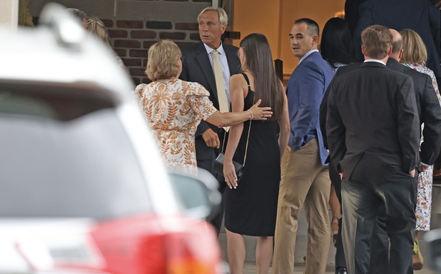 Eliza Fletcher's dad, James Beasley Wellford, and grievers accumulate at the Subsequent Presbyterian Church in Memphis, Tennessee, on September 10, 2022, for the burial service for Eliza Fletcher. (Matt Symons for Newsreedom Computerized)