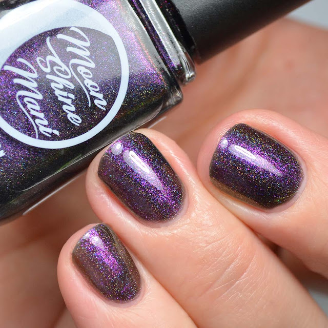 black holo multichrome nail polish swatch