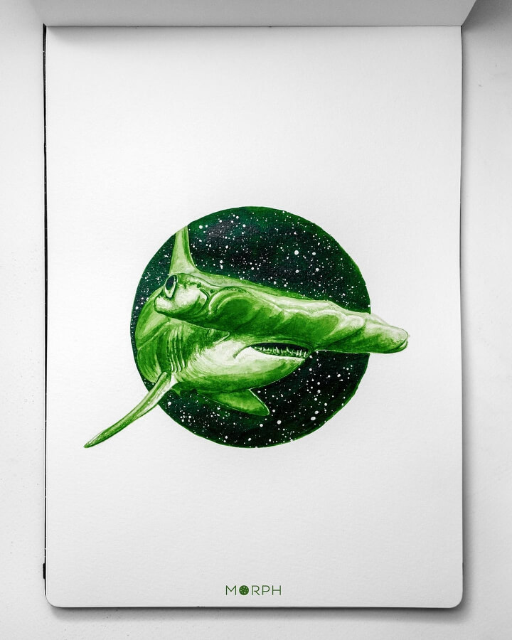 07-Green-hammerhead-shark-Art-Dragostin-Kiryakov-www-designstack-co