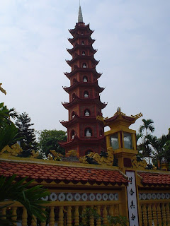 Pagoda next to Hanoi river (Vietnam)
