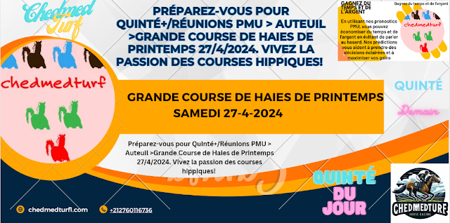 Préparez-vous pour Quinté+/Réunions PMU > Chantilly >Prix Chantilly Capitale du Cheval 29/4/2024. Vivez la passion des courses hippiques!