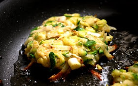 Zucchini, Potato and Scallion Pancakes with Chived Sour Cream