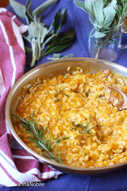 Risotto alla zucca con fontina valdostana e rosmarino