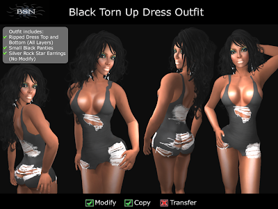 BSN Black Torn Up Dress Outfit