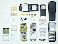 Disassembled cellphone