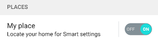 "My Place" turned on for smart settings