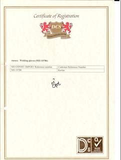 MH CE Welding Glove 3rd Certificate