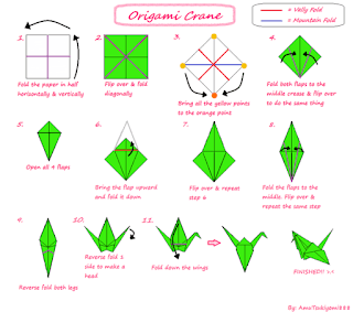 Cara membuat burung dari kertas origami