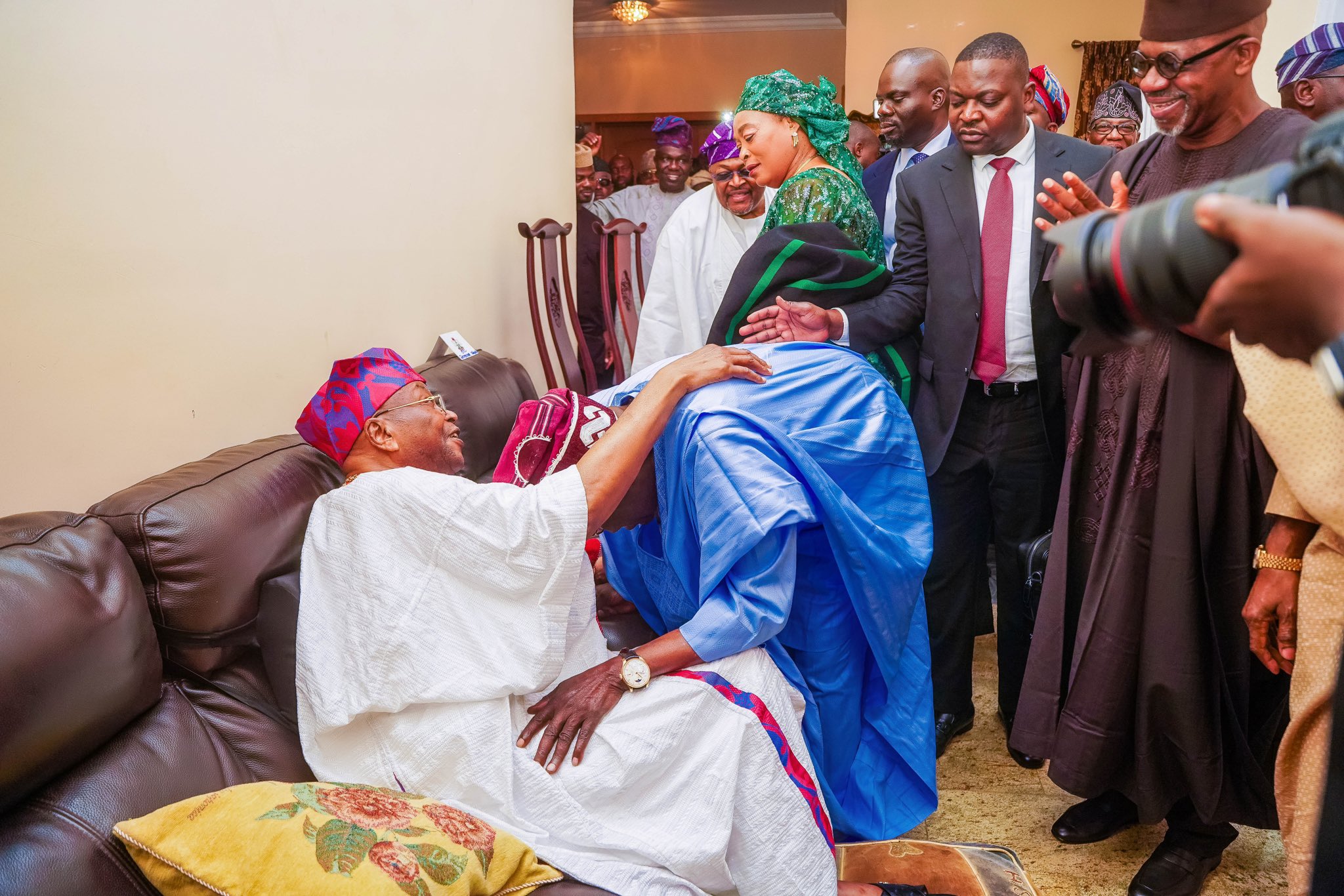 President Asiwaju Bola Ahmed Tinubu; Paramount Ruler and Awujale of Ijebuland, His Royal Majesty, Oba. (Dr.) Sikiru Kayode Adetona; and Executive Governor of Ogun State, Dapo Abiodun