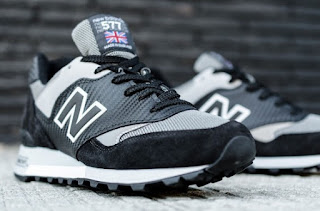 New Balance 577 black and grey laces