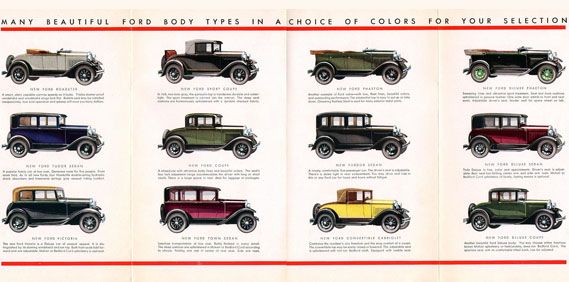 Ford A Team Canarias: Carrocerias y Colores del ford A 1930