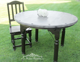 Weathered Gray Table Redo, Fusion Paint, Bliss-Ranch.com