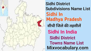 Sidhi district Subdivisions name list