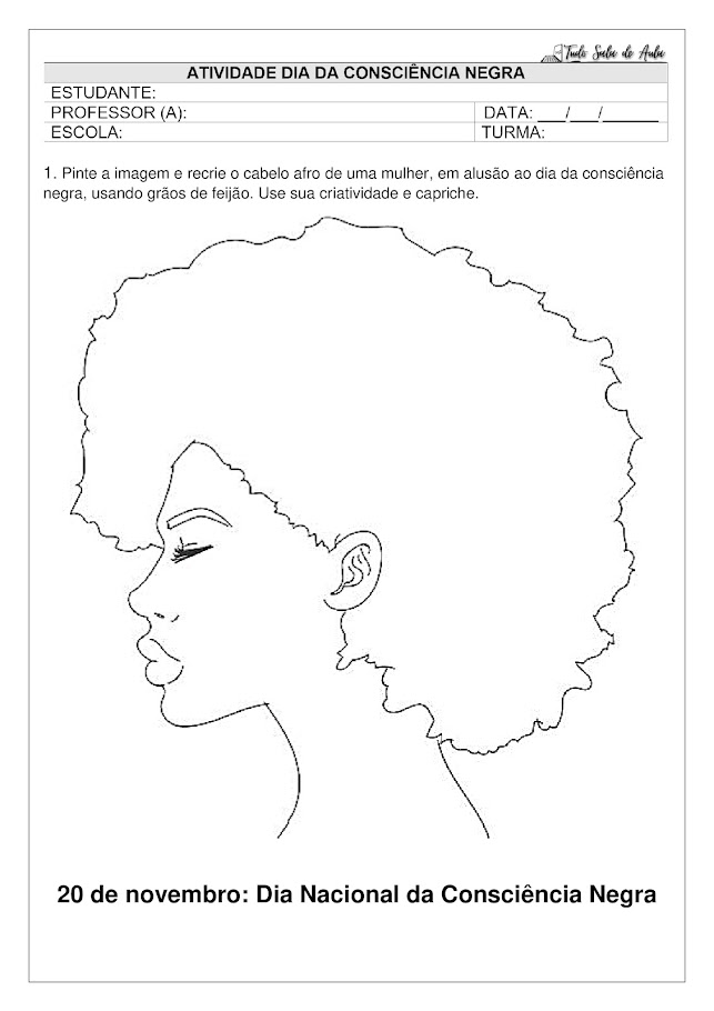 atividade dia da consciência negra