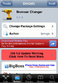 Cydia Default Browser Changer Install on iPhone